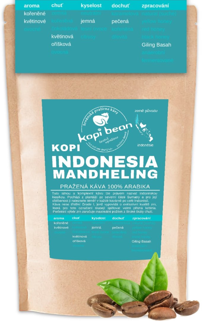 Kopi Indonesia Mandheling Grade I - čerstvě pražená káva