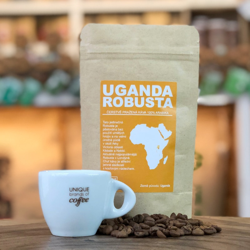 Uganda Robusta - čerstvě pražená káva