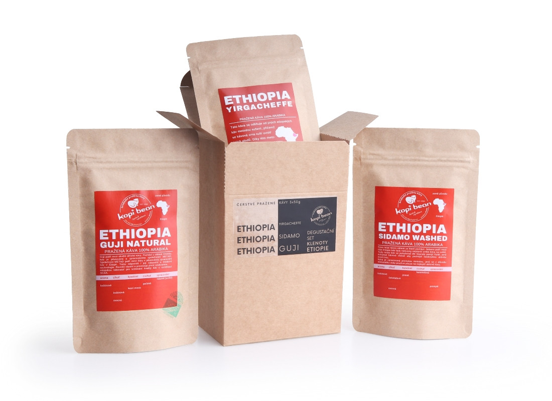 Klenoty Etiopie (150 g) - degustační set čerstvě pražených káv