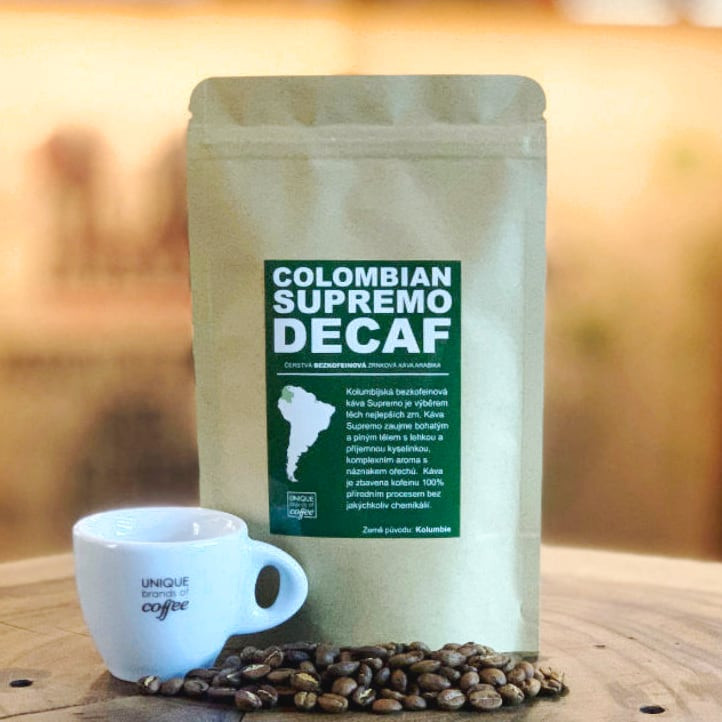 Colombia Supremo Decaf Swiss Water – čerstvě pražená bezkofeinová káva