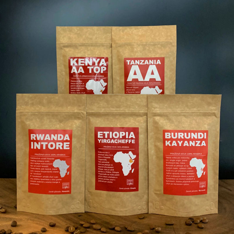 Cesta po Africe (250 g) - degustační set čerstvě pražených káv