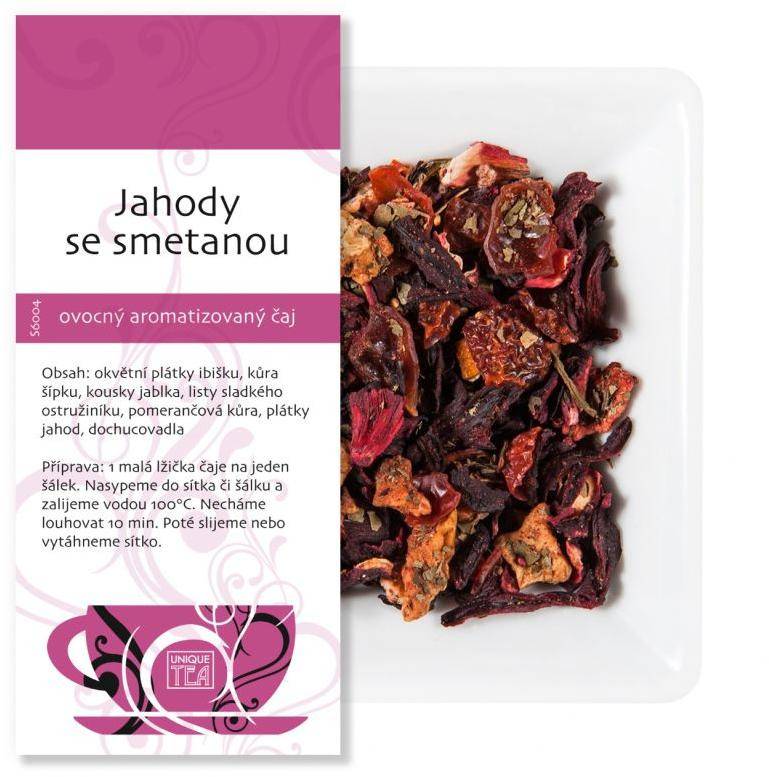 Jahody se smetanou – ovocný čaj aromatizovaný