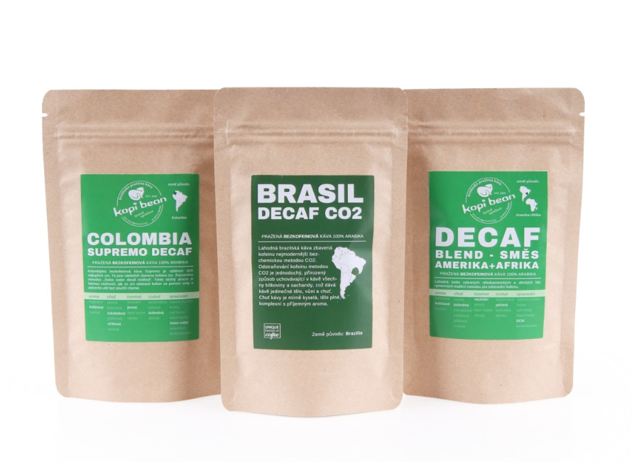 Bezkofeinový Decaf (150 g) - degustační set čerstvě pražených káv