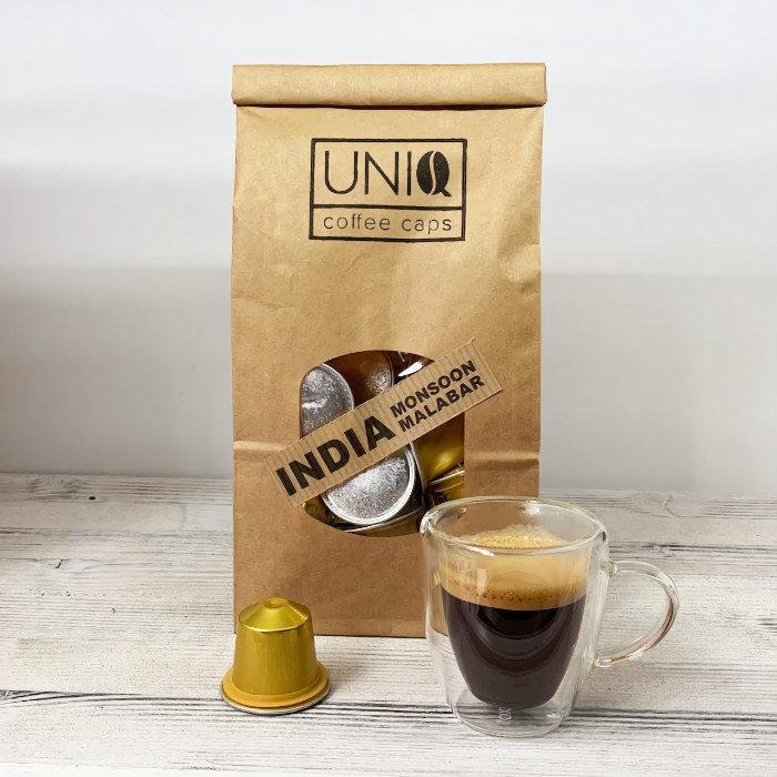 UNIQCAPS ECO PACK kapsle pro Nespresso® z čerstvě pražené kávy India Monsoon Malabar AA - 20 ks